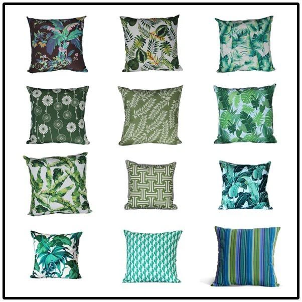 green outdoor pillows
